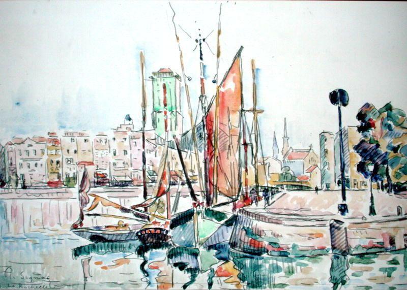 Paul Signac La Rochelle - Boats and House China oil painting art